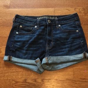 High waisted denim shorts